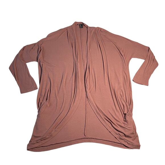 Forever 21 Knit Open Front Long Line Stretch Ribbed Cardigan Size Small Casual - Picture 1 of 7